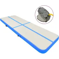 vidaXL Tapis de gymnastique gonflable avec pompe 500x100x20 cm PVC bleu
