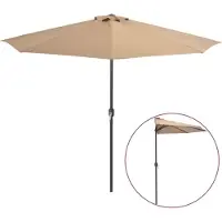 vidaXL Parasol de balcon avec mât en aluminium Taupe 300x155 cm semi-circulaire
