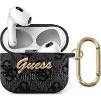 GUESS GUA34GSMK 4G Script PC|PU Silikonhülle für Kopfhörer Apple Airpods 3 schwarz