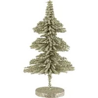 Jline Sapin de noel decoratif plastique boules paillettes vert clair small