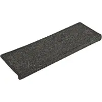 vidaXL Tapis d'escalier 15 pièces 65 x 21 x 4 cm Gris foncé Bord rectangulaire