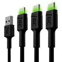 Green Cell KABGCSET03 Câble USB 2 m USB A USB C Noir