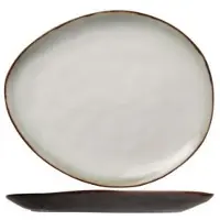 Cosy & Trendy Assiette plate ovale Plato 16 x 19 cm gris
