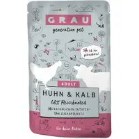 Grau 48x125g Bouchées gourmandes poulet, veau - Pâtée pour chat