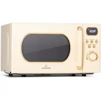 Klarstein Micro onde Grill, Four Micro-onde Gril Multifonction 800W, Fours Micro-ondes Design Vintage en Acier Inoxydable, Grand Intérieur 20L, Smart Microwave, Plaque Décongélation, Facile à Utiliser