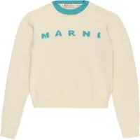 MARNI Blouse - Laine - Recadré - Blanc/Turquoise - - 8 ans (128) - Blouse
