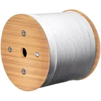 Goobay Câble réseau CAT 6A, S/FTP (PiMF), gris, 305 m - Conducteur en cuivre (CU), AWG 26/7 (toronné), gaine de câble sans halogène (LSZH)