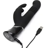 Fifty Shades of Grey - Rabbit vibrant lisseur - silicone noir