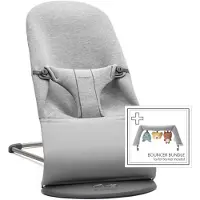 BabyBjörn Transat Bliss gris clair en jersey 3D avec jouets Soft Friends