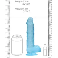 Realrock Dildo Réaliste Avec Testicules 19 cm Bleu