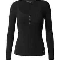 GUESS T-shirt LS KARLEE JEWEL BTN HENLEY femmes - Noir - EU S