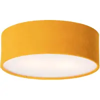 QAZQA Plafonnier moderne jaune avec intérieur doré 30 cm - Drum