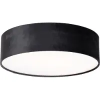 QAZQA Plafonnier moderne noir 40 cm avec intérieur doré - Drum