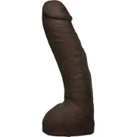 Doc Johnson Vac-U-Lock UltraSkyn Realistic Hung XL Gode Ceinture Foncé 30 cm - Noir