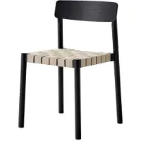 &tradition Betty TK1 Chaise d'Appoint Black - Natural Linen