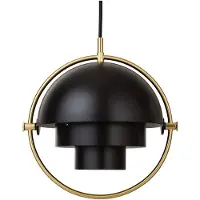 Gubi Multi-Lite Suspension Black Semi Matt | Brass | Small