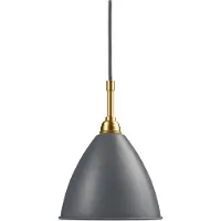 Gubi Bestlite BL9 Suspension Brass Base | Grey Shade | Small