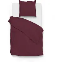 Zohome Housse de couette Satinado - Linge de lit uni - 140x220 - Violet - 100% coton Housse de couette Satinado