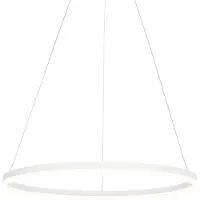 QAZQA Suspension design blanche 80 cm avec LED à intensité variable 3 niveaux - Anello