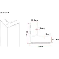 Wiesbaden Slim profil d'angle 2000 x 10 mm laiton brossé 20.6127