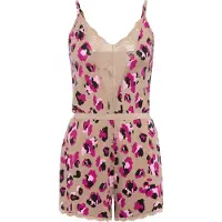 LASCANA Pyjama chamois / cyclamen / rose / noir