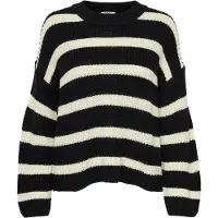 JDY Pull-over oversize 'JDYJusty' crème / noir