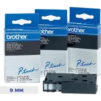 Brother TC293 Cassette de ruban 9mm blanc/bleu TC293