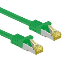Wentronic Câble patch RJ45 CAT 6A S/FTP (PiMF), 500 MHz avec câble brut CAT 7, vert, 20 m - Gaine de câble sans halogène LSZH, cuivre, connecteur RJ45 (CAT 6A)