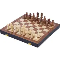 Engelhart Jeu d'échecs en bois, pliable, 45,5 x 45,5 x 6,8 cm - bois de frêne