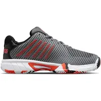 K-Swiss Chaussures de Tennis K Swiss Kids Hypercourt Express 2 HB Steel Gray Jet Black Spicy Orange-Taille 35,5