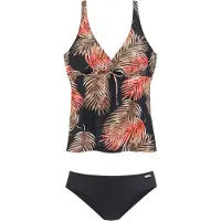 LASCANA Tankini noisette / abricot / rouge orangé / noir / blanc
