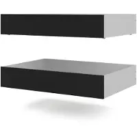 Ebuy24 Nada lit 2 tiroirs largeur 99 cm, noir mat.