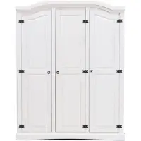 Ebuy24 New Mexico Armoire 3 pièces, largeur 152 cm, hauteur 193 cm, blanc/cire.