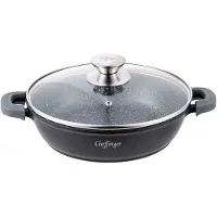 Cheffinger Poêle à casserole/à cuisson lente/à servir Cheffinger - revêtement en marbre - 24cm