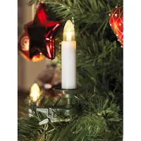 Konstsmide - Chaîne d'arbre LED, ampoules top, fiche divisible, 16 diodes blanches chaudes, 230V, intérieur, câble vert ; 2010-020