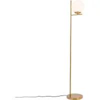 QAZQA Lampadaire Art déco or et verre opale - Flore