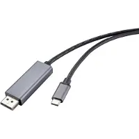 Renkforce Câble de connexion USB-C / DisplayPort USB-C mâle, DisplayPort mâle 1.00 m noir RF-4630696 Gaine PVC