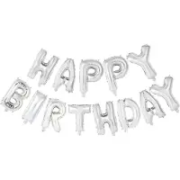 Globos Nordic Folsieballon Texte Joyeux anniversaire Argent