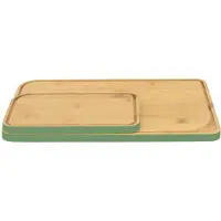 Pebbly Planche à Découper Pebbly Avec Canal de Jus Sage Green (2-Pièces)