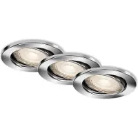 Briloner Lampe LED encastrée LEUCHTEN STEN, 5 W, 460 lm, IP23, chrome, métal, incl., 3x GU10, 3er Set, Ø 8,6 cm