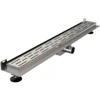 Brauer Caniveau de douche - cadre d'étanchéité - 70x7x6.7cm - à fond creux - sortie latérale - inox DR-SRFW70NG