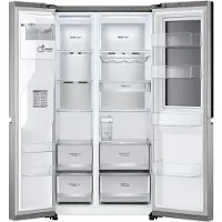LG InstaView GSXV91PZAE frigo américain Pose libre 635 L E Noir, Acier inoxydable