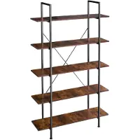 TecTake - Armoire murale Glasgow - Bibliothèque - Etagère - 5 étagères - Industriel brun foncé - 106 x 34,5 x 179,5 cm