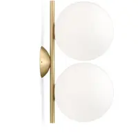 Flos IC Lights Double Plafonnier/Applique Brushed Brass