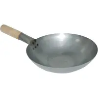 Vogue Wok en acier à fond plat 330 mm