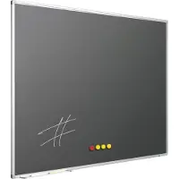 OEM Tableau d'écriture, profilé 8 mm, gris acier, 90 x 120 cm