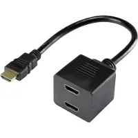 Renkforce RF-4212177 Adaptateur HDMI en Y [1x HDMI mâle - 2x HDMI femelles] Noir Contacts plaqués or 20.00 cm
