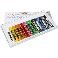 Pentel Crayons de couleur pour textiles, différentes couleurs, 15 pièces/ 1 boîte