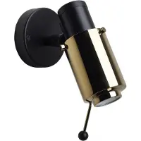 DCW éditions Biny Spot Lampe Murale Built-in LED | Without Switch | Black | Gold