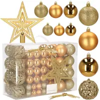 Springos Boules de Noël - - 100 pcs - Incassables - Ø 3/4/6 cm - Couleur Or